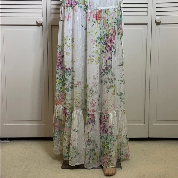 NWT Sabina Musayev Multicolor Lurex Floral Maxi Skirt Small - Picture 6 of 16